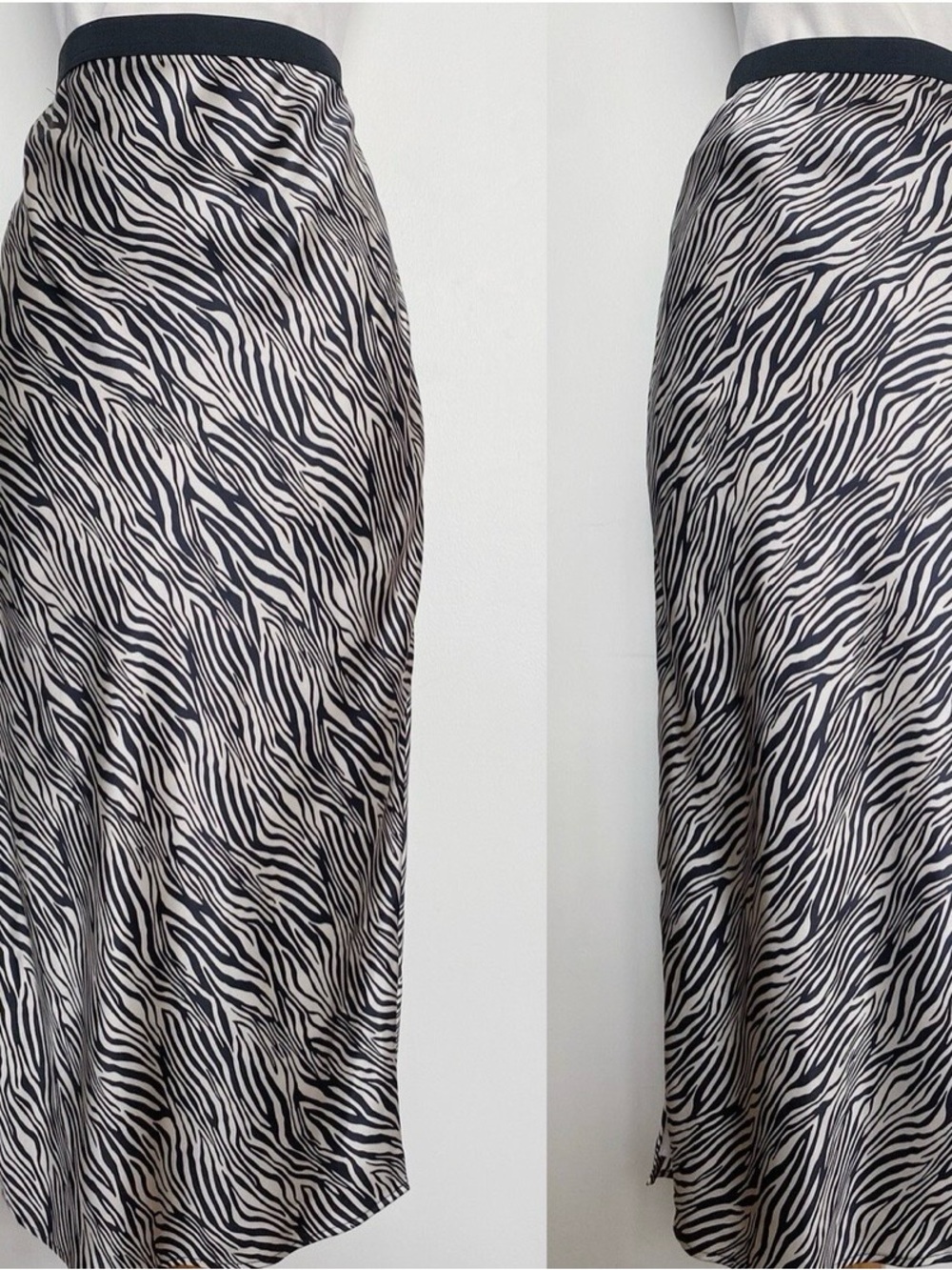 Cami NYC Zebra Print Maxi Skirt - Black and Cream
